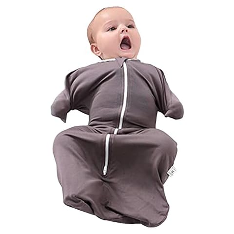 ZIGJOY Baby Wearable Blanket with 2-Way Zipper 95% Bamboo Fiber Soft and Skin-Friendly Newborn Swaddle Transition Sleep Bag All Year Around for Infant 6-9 Months(Brown) Cover
