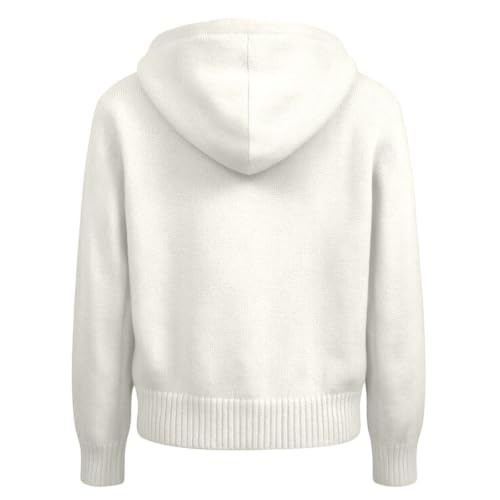 JiXiang Sweaters for Women Button Up V Neck Open Front Drawstring Knit Hoodies Lounge Pullover Tops Cozy Work Fall Outerwear - image 7