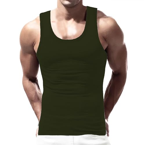 Camiseta deportiva para hombre, sin mangas, corte ajustado, sin mangas, sin mangas, sin mangas, sin mangas, sin mangas, sin mangas, sin mangas, sin mangas, chaleco deportivo liso, ligero, casual, Ag.,
