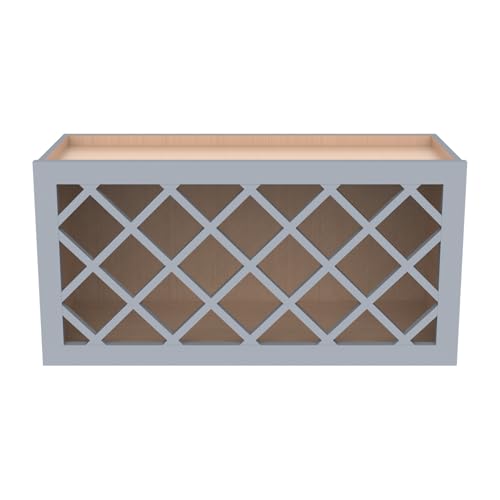 Soporte de Madera Maciza para Botellas con Paneles de Rejilla 30"W miniatura 4