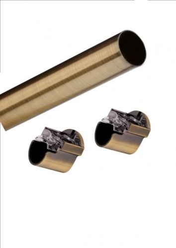 ABC Decor, Antique Brass, 125 cm, RECESS Trade Packed EYELET Curtain pole (No Finial & no rings)- pole diameter 28mm …