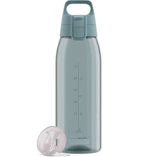 SIGG - Botella de Tritán - Total Color Clear ONE Morning Blue 1 L | Botella de agua a prueba de fugas, Apta para bebidas con gas, Apta para lavavajillas, Resistente a arañazos, Sin BPA, Azul