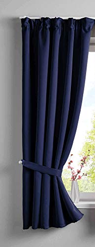 Gardinenbox Vorhang Blickdicht »Newyork« verdeckte Schlaufen Blau HxB 160x140 cm 1er-Pack Thermo-Gardine Verdunkelungsvorhang Blackout schalldämmend ÖKOTEX Kräuselband Raffhalter, 202020610