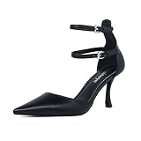 Reitoye Women's D'Orsay Pumps Pointed Toe Ankle Strap Sandals Pump Heels US 9
