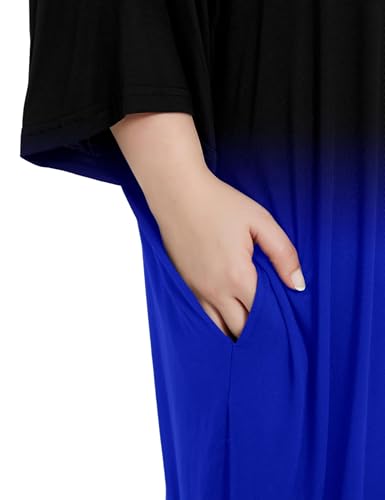 Image of KFUBUO Plus Size Nightgowns for Women Oversized Sleep Tshirts Dress Short Sleeves Sleepwear With Pocket Fit S-5XL
