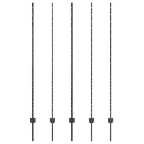 vidaXL Zaunpfosten 10 Stück U-Kanal Grau 160 cm Stahl