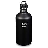 Klean Kanteen Classic Stainless Steel Single Wall Water Bottle with Klean Coat and Leak Proof Cap - 64oz - Shale Black