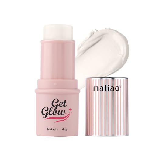 Image of Maliao Get Glow Skinstick | Water Light Stick Highlighter for Natural Radiant Glow | Lightweight & Blendable Formula | Long-Lasting Dewy Finish | (01 Clean Water) | 6g