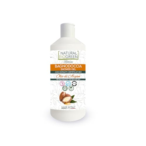 Naturalbiogreen Gel de ducha con aceite de argán para pieles delicadas veganas 400 ml