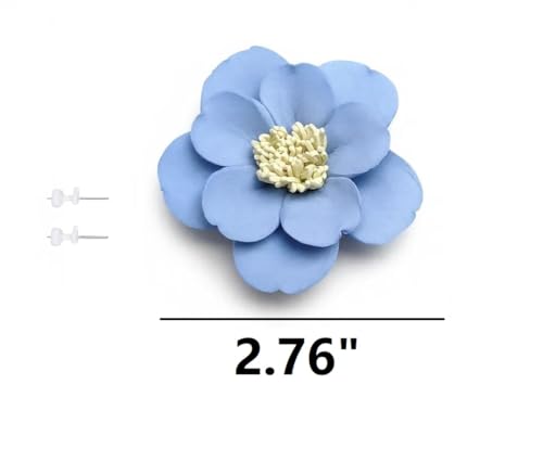 Image of Ceramic Flower Wall Art Decor, Artificial Flower Wall Sculpture,Handmade Ceramic Flowers for Home,Hallway,Living Room, Kitchen,Bathroom (Royal Blue,Osmanthus, 2.76 inch)
