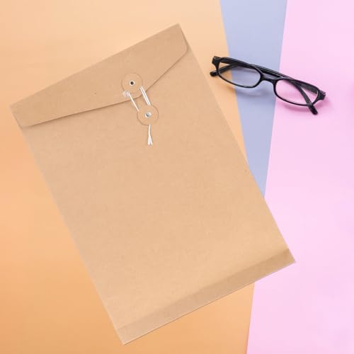 Sobres A4 de papel kraft resistente ibasenice con diseño de arandela duradero 5