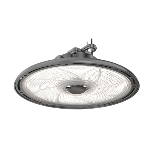 Image of Lithonia Lighting REBL Round High Bay LED Light, 24,000 /27,000 /30,000 Adjustable Lumen Output, 3500K /4000K /5000K Switchable White Color Temperature, Work Light, UVOLT 120-347V, 14.6 inch x 7.7 inch, Bronze