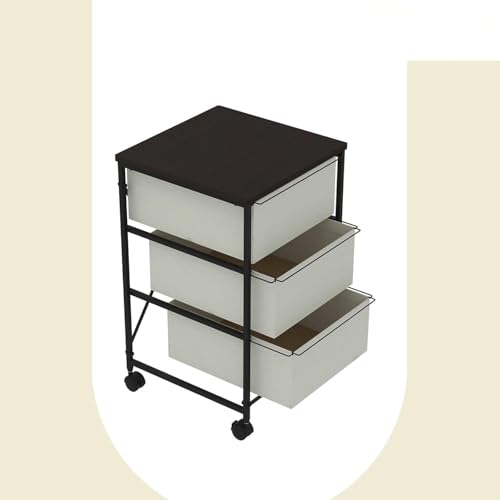 Small Cabinet with Drawers Rolling 3 Drawer Mobile File Cabinet for Home Office Storage and Organization, Fabric Vertical Under Desk Storage for A4/Letter Files( - Image 5