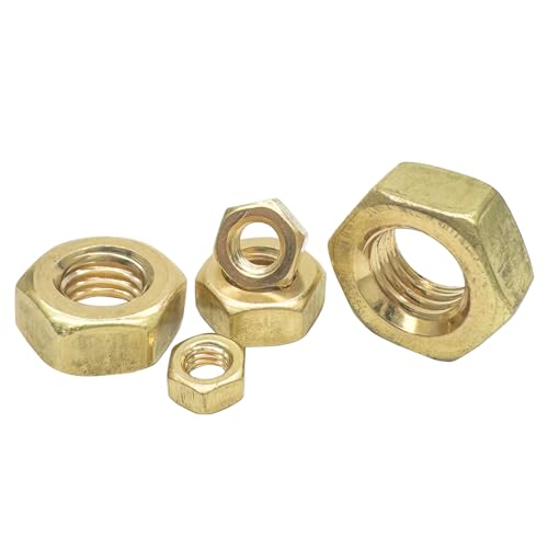 Image of M8 Brass Hex Nuts,Metric Solid Brass Internal Threaded Hexagon Hardware Machine Brass Hex Nuts(20Pcs)