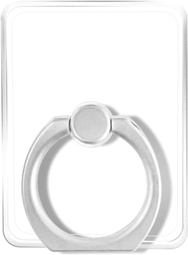 Image of amazon basics Transparent Phone Ring Stand Holder Mobile Phone Ring Holder Finger Grip 360 Degree Rotation (Transparent Square)