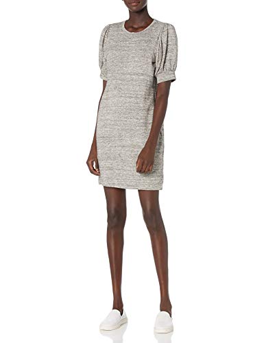 Amazon Brand - Daily Ritual Women's Supersoft Terry Relaxed-Fit Puff-Sleeve Dress, Heather Grey Spacedye, Medium