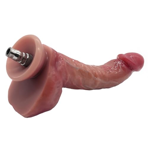 8.6 Curved Realistic Dildo for Vac-u-Lock Sex Machine Liquid Silicone Dildo G-spot Orgasm Big Dick Wand Lifelike Penis for Vagina & Anal Play(Brown)