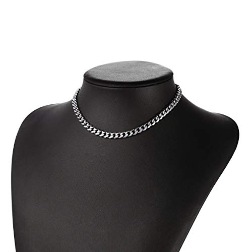 Chainspro CPN16009G-6-14-AM Stainless Steel Chains For Women Necklace 6Mm Choker Curb Chain Length 14Inch thumb #5