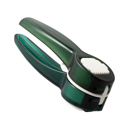 BRIGHTFUFU Portable Double Sided Garlic Press Ginger Crusher Hand Held Kitchen Mincer for Easy Garlic Slicing and Crushing for Home Cooks and Restaurants Transparent Design