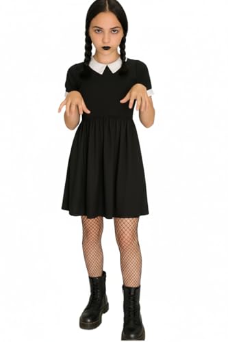 Fantasia Infantil Menina Halloween Vestido Wandinha Addms Halloween Fantasia Infantil