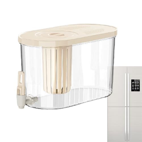 Dispensador de bebidas para refrigerador, dispensador de bebidas, jarra de 4,5 L con espiga y filtro para el hogar, camping, apartamento, al aire libre, hotel, fiesta, viaje, dormitorio