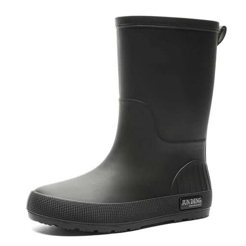 Generisch Botas de lluvia para mujer, ligeras, botas de agua, botas de agua, botas de trabajo, botas de lluvia, botas de pesca, 01 negro, 37 EU