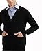 QUALFORT Men's Black Cardigan V-Neck Casual Button Up 100% Cotton Sweaters with Pockets Black Medium