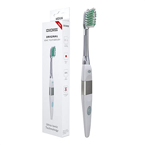 IONIC KISS | Cepillo de dientes Iónico Original + Cabezal Dureza Media Verde | limpieza dental | limpiar los dientes con y sin pasta de dientes | Dientes Blancos | Producto de Japón
