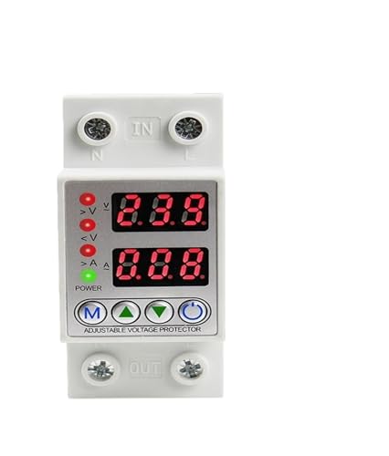 MCB 40/63A 220V Display Din Rail Adjustable Over and Under Voltage Protective Device Protector Relay Over Current Protection(1-63A)