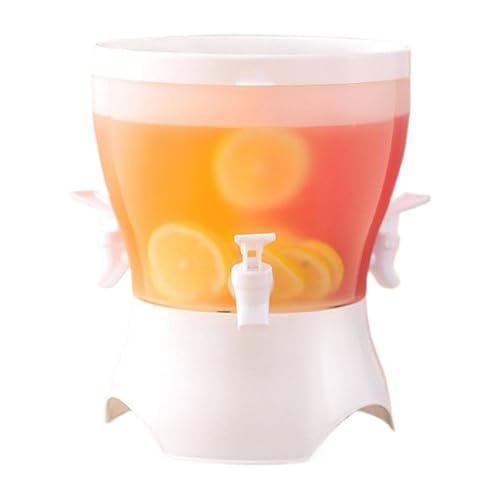 Dispensador de bebidas grande – Contenedor de bebidas frías con hielo, enfriador de agua al aire libre | Recipiente giratorio para grifo, triple jarra, adecuado para picnic, frigorífico, fiesta