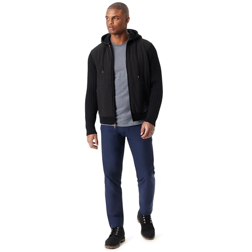 BASS OUTDOOR Men's Full Zipper Front Water Resistant Hooded Sweater with Drawstring and Kangaroo Pockets Standard4