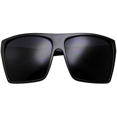 grinderPUNCH All Black Limo Dark Rectangular Flat Top Mob Oversized Sunglasses Cover