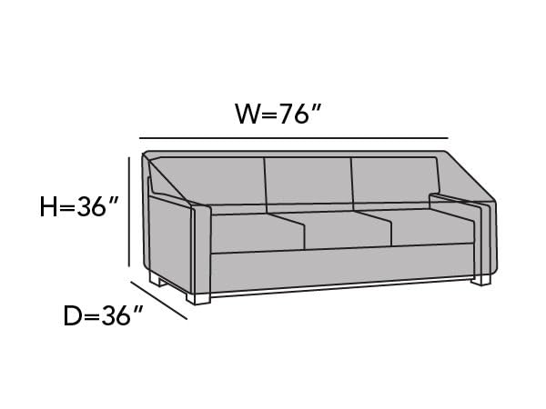 Covermates Outdoor Patio Sofa Cover - Premium Polyester, Weather Resistant, Drawcord Hem, Seating and Chair Covers, 76W x 36D x 36H, Stone