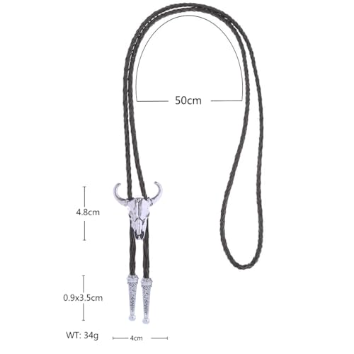 Image of Jeilwiy Bolo Tie for Men Western Cowboy Tie Necklace Gold Bolo Tie Leather Necktie Halloween Tie Accessories for Women