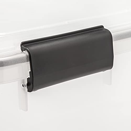 Image of IRIS USA 46 Quart WEATHERPRO Plastic Storage Box with Durable Lid and Seal and Secure Latching Buckles, Clear with Black Buckles, 1 Pack