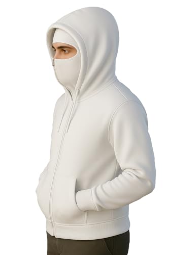 Image of JUGULAR Men's Cotton Solid Hooded Neck Full Sleeve with Mask Sweatshirt
