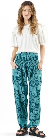 Happy Trunks Harem Pants for Women/Women’s Yoga Pants with Pockets (S-XXL) Hippie Clothes/Boho Clothes for Women/Beach Lounge