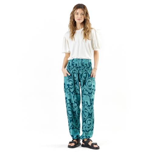 Happy Trunks Harem Pants Women- Hippie Pants for Women – Boho Clothing Bohemian Trousers for Yoga Beach Festival - Casual Loose Lounge Gypsy Pants with Pockets