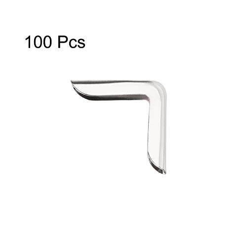 Image of uxcell Metal Book Corner Protectors Edge Cover Guard 15 X 15 X 3mm Silver Tone 100pcs