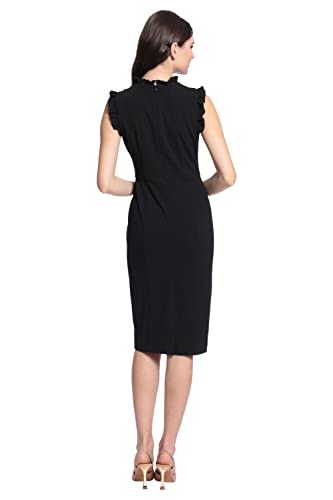 Image of Maggy London Womens Ruffle Neck and Armhole Sheath Dress