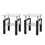 Meihua Mesa auxiliar de cristal, juego de