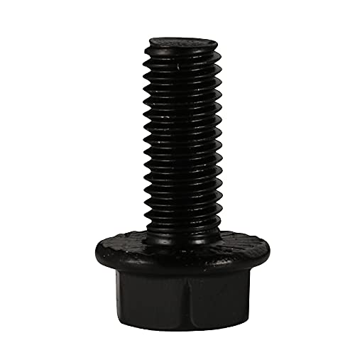 Image of M6 x 12mm Flanged Hex Head Bolts Flange Hexagon Screws, Alloy Steel 10.9 Class, Black Oxide Finish, Fully Threaded, 25 PCS