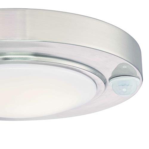 Gruenlich Led Motion Sensor Flush Mount Ceiling Lighting Fixture, 10.25 Inch 14.5W 1100 Lumen, Metal Housing, Etl Rated, Nickel Finish-3000K #TOP3