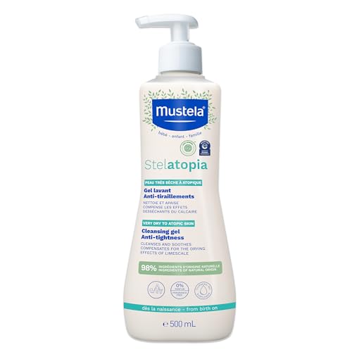 Image of Mustela Stelatopia Eczema-Prone Skin Cleansing Gel - Baby Face & Body Wash with Natural Avocado & Sunflower Oil - Fragrance-Free & Tear Free - Various Sizes