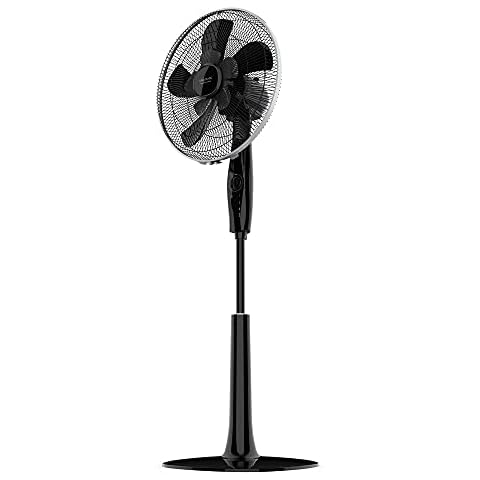 Cecotec Ventilador de Pie con Temporizador EnergySilence 1020 ExtremeFlow. 60 W, 10 aspas, Potente, Oscilante, Silencioso, 3 velocidades, Regulable, Motor de Cobre, Negro Cover