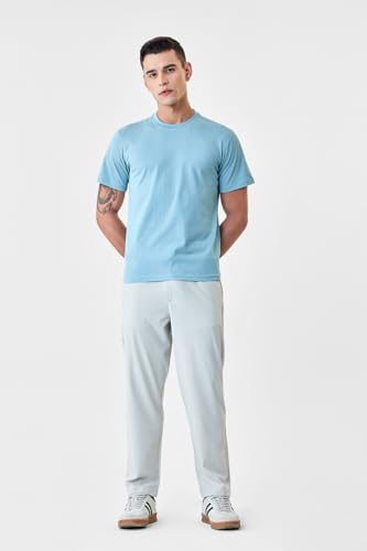 Image of SNITCH Men T-Shirt | Minimalist Regular Fit & Short Sleeve Styling | 100% Breathable Cotton Casual Wear T-Shirt & Durable Knit Plain Weave Everyday Summer Essential