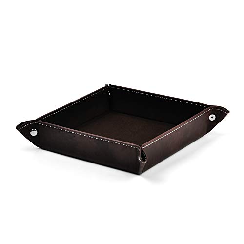 Oirlv PU Leder Taschenleerer Organizer für Schmuck Organizer,Geldbörsen, Uhren, Schlüssel, Münzen,Halsketten, Ringe, Ohrringe Handys und Büroausstattung (4 Farben) (Lila) Cover