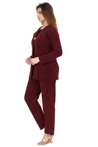 Image of TWENTY ME Winter Wear Full Sleeve Soft Wool Women's Solid Co-ord Set (6706)