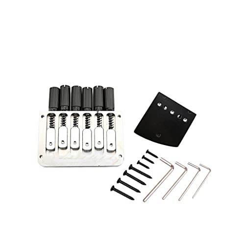 Alnicov 6 Strings Saddle Headless Guitar Bridge With nut plate bridg plate small wrench for Headless Guitar Accessories Black - Image 3