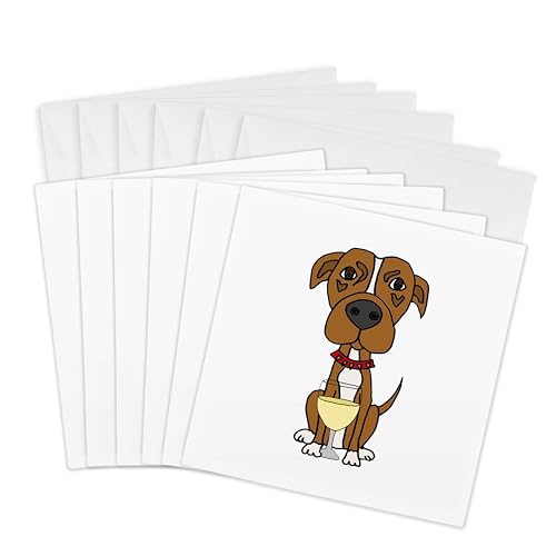 Cartes de vœux pit bull marron 3dRose 15x15cm, papeterie canine collection